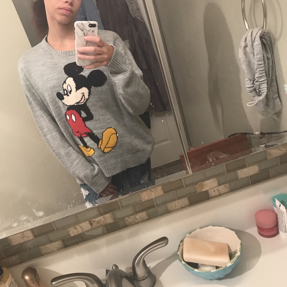Grey Mickey Mouse Sweater